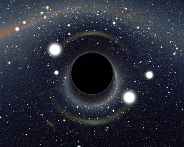  Featured is a computer generated image highlighting how strange things would look. The black hole has such strong gravity that light is noticeably bent towards it - causing some very unusual visual distortions. Every star in the normal frame has at least two bright images - one on each side of the black hole. Near the black hole, you can see the whole sky - light from every direction is bent around and comes back to you. Image Credit & Copyright: Alain Riazuelo Explanation: What would you see if you went right up to a black hole? Featured is a computer generated image highlighting how strange things would look. The black hole has such strong gravity that light is noticeably bent towards it - causing some very unusual visual distortions. Every star in the normal frame has at least two bright images - one on each side of the black hole. Near the black hole, you can see the whole sky - light from every direction is bent around and comes back to you. 