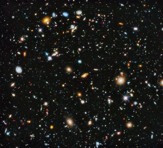 The early galaxies, as imaged by the Hubble Space Telescope.