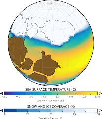 GCM model of “Slushball” Earth in a period when the mean global temperature was far below freezing but substantial parts of the oceans remained ice-free, illustrating how variable regional climates can be. (NASA, GISS-Columbia University)