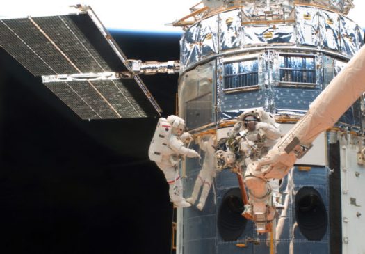 NASA sent astronauts to fix or upgrade the Hubble Space Station five times since it launched in 1993. As of now, it looks like JWST will be too far away to ever be serviced should something go wrong. This 2009 shows astronauts John Grunsfeld, left, and Andew Feustel working on the HST during the first of five STS-125 spacewalks. (NASA)