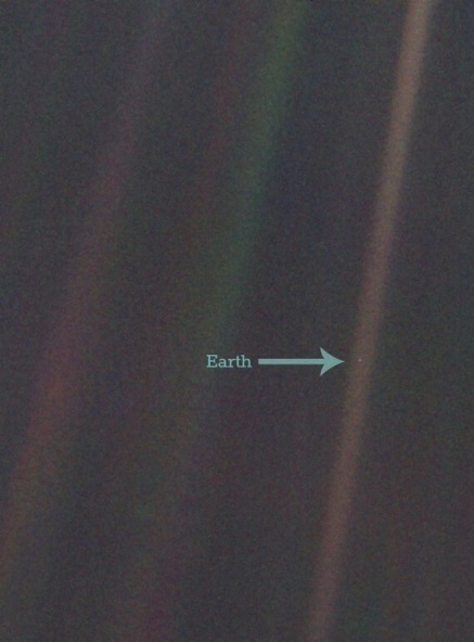 The Pale Blue Dot, as photographed by Voyager 1 (NASA)